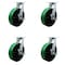 Service Caster 12'' Heavy Duty Green Poly on Cast Iron Caster Set with Brake and Swivel Lock, 4PK CRAN-SCC-KP92S1230-PUR-GB-SLB-BSL-4 - alternate 1